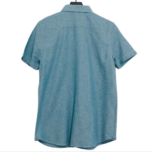 New! Bruno Milano Linen Men’s Button Down Short Sleeve Shirt - Picture 2 of 6